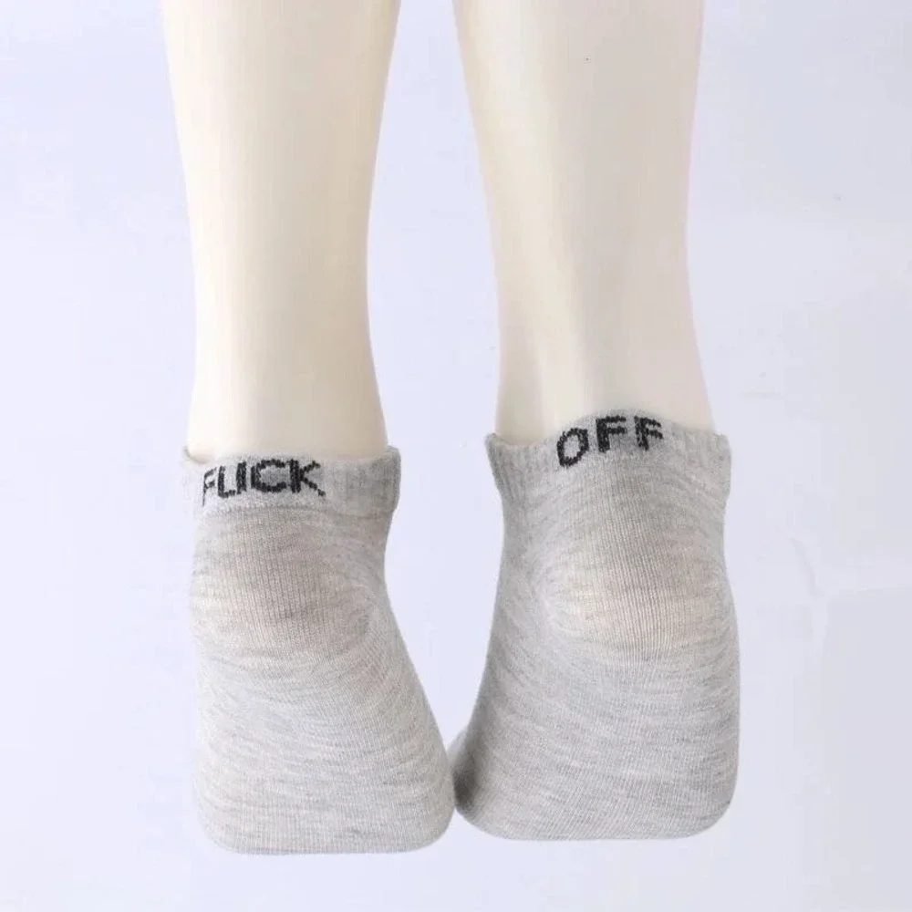 Ankle Socks Funny Novelty Crew Socks F Off Gray Women‎
